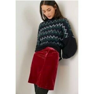 NWT Anthropolgie Montie Velvet Mini Skirt